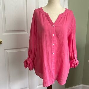 Talbots cotton blouse size Lp Pink